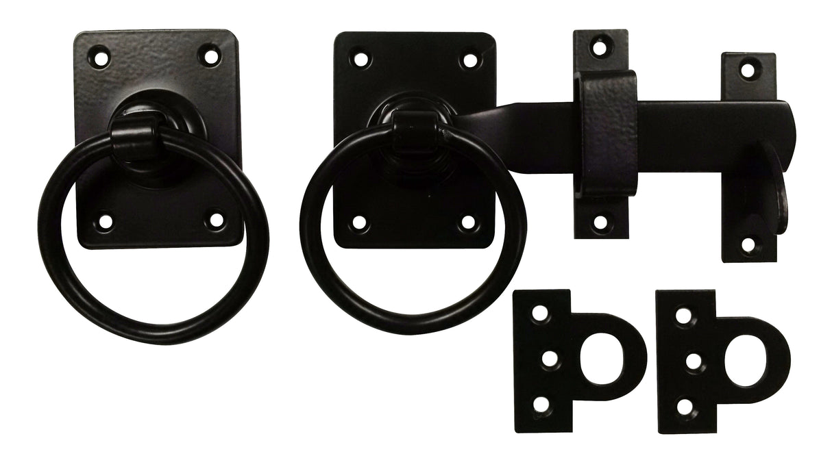 Black Craftsman Style Ring Gate Latch