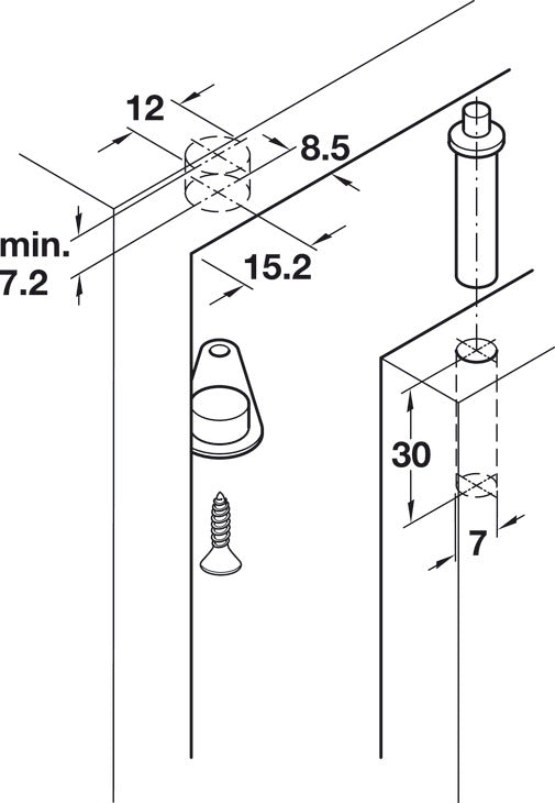 Small Spring Loaded Pivot Hinge