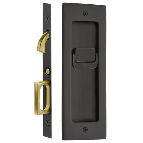 Modern Rectangular Keyed Pocket Door Lock