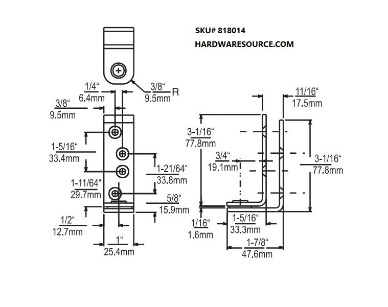 Stainless Steel Fast Food Hinge for Trash Receptacles