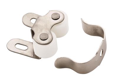 Nickel Plated Cabinet Double Roller Catch