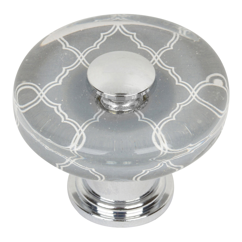 Quatrefoil Glass Round Knob