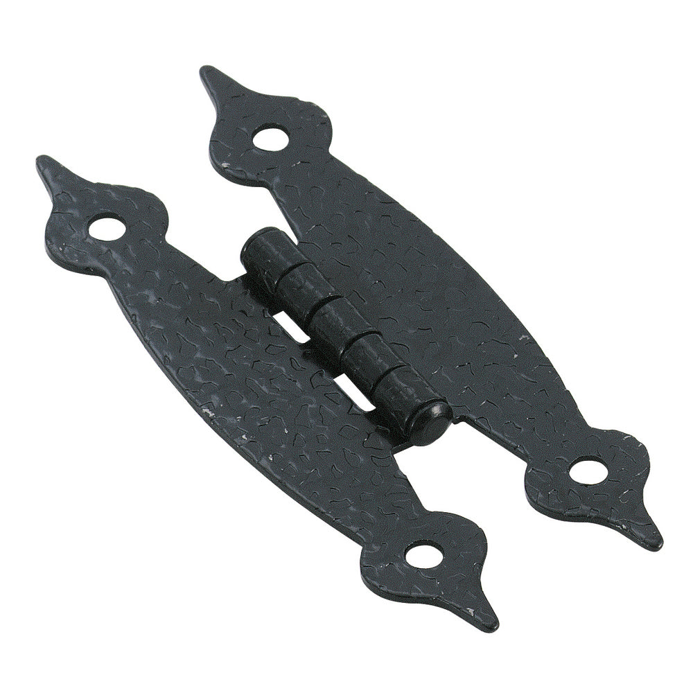 "H" Style Hammered Finish Flush Hinge, Hammered Black