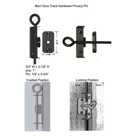 Barn Door Locking Pin Set