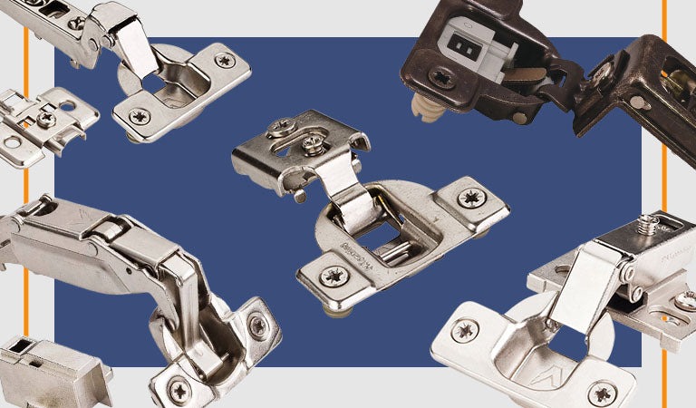 an assortment of european hinges