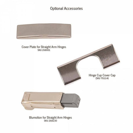 Blum 107 Degree Hinge for Frameless Overlay Cabinets - Bundle