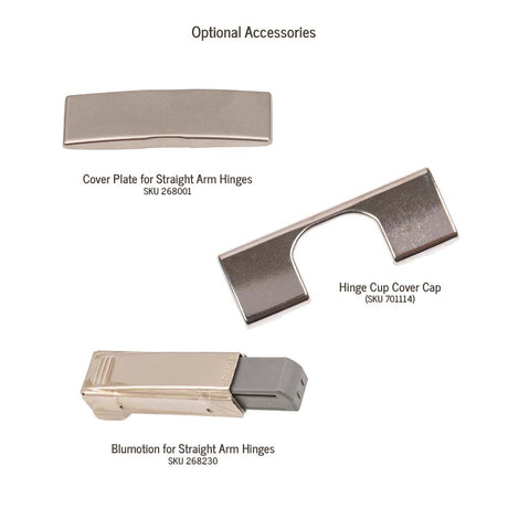 Blum 120 Degree Hinge for Frameless Overlay Cabinets - Bundle