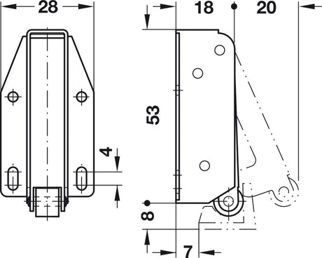 Touch Latch for Cabinets, Zinc
