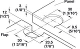 30mm Plastic & Metal Flap Hinge