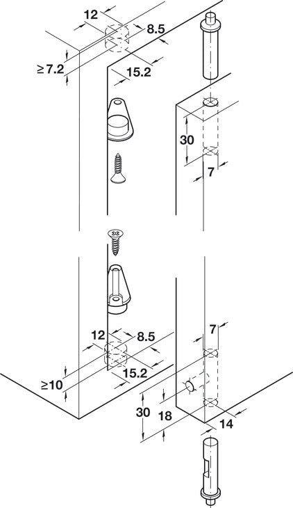 Small Spring Loaded Pivot Hinge