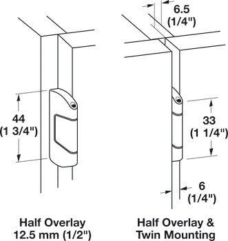 Aximat Half Overlay 240 Degree Hinge