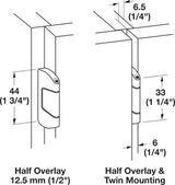 Aximat Half Overlay 240 Degree Hinge