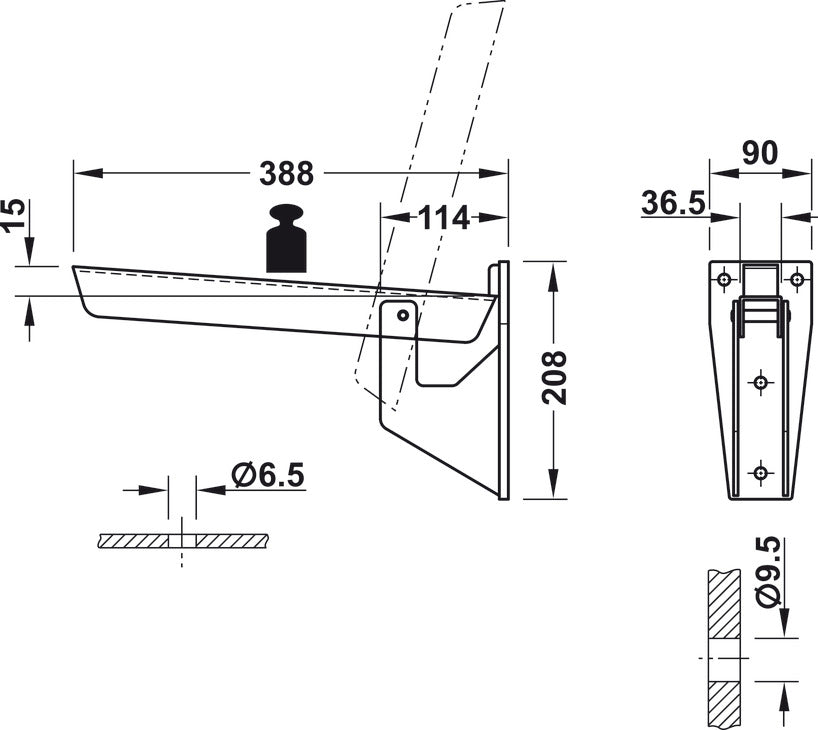 Bench Seat Hinge, Extra Heavy Duty