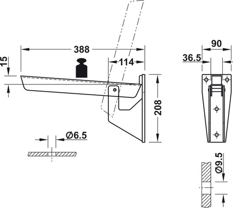 Bench Seat Hinge, Extra Heavy Duty