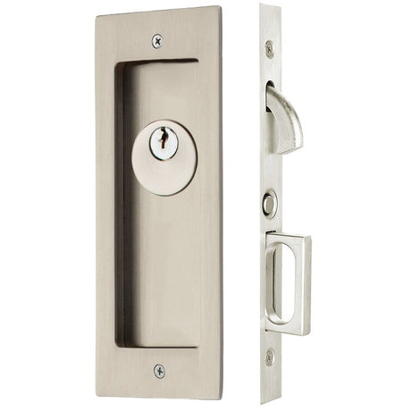 Modern Rectangular Keyed Pocket Door Lock