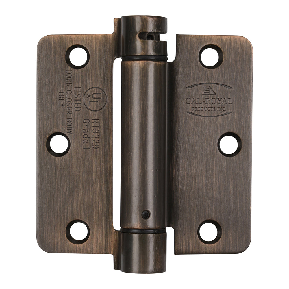 1/4" Radius Corner Spring Hinge, Builders Grade