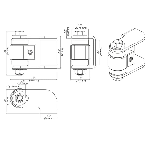 Face Mount Weld-On Hinge