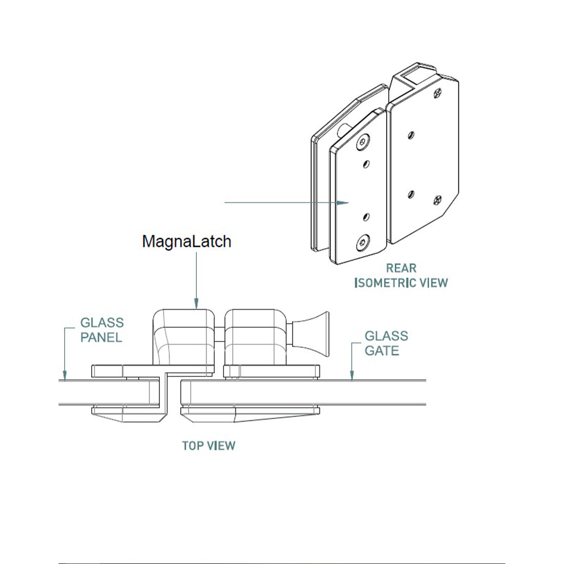 Polaris Premium Glass Gate Latch