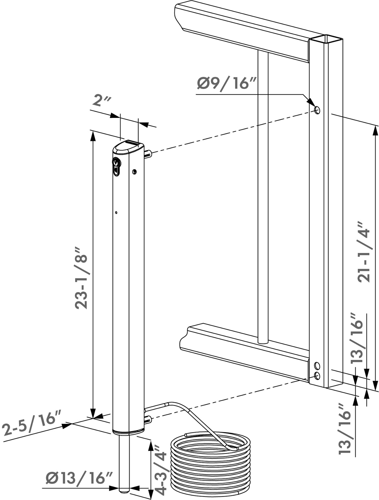 Locinox Fail-Close Motorized Electric Drop Bolt For Automated Swing Gates