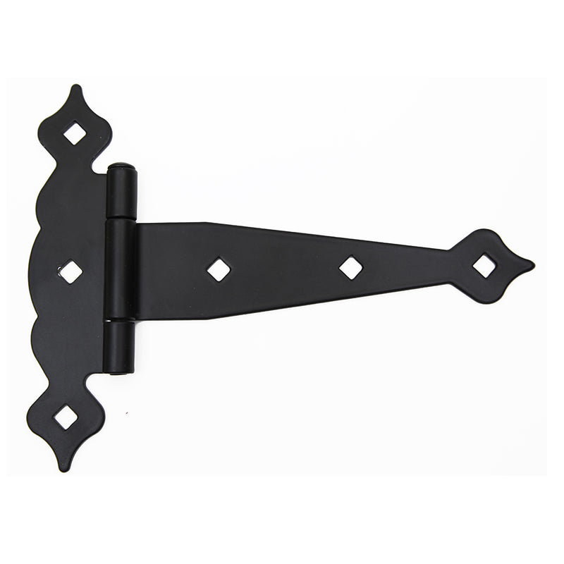 8" Ornamental Heavy Duty Black Spring Tee Hinge HardwareSource