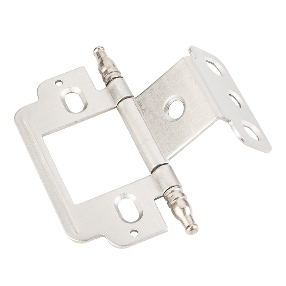 No Mortise Cabinet Hinge, Satin Nickel