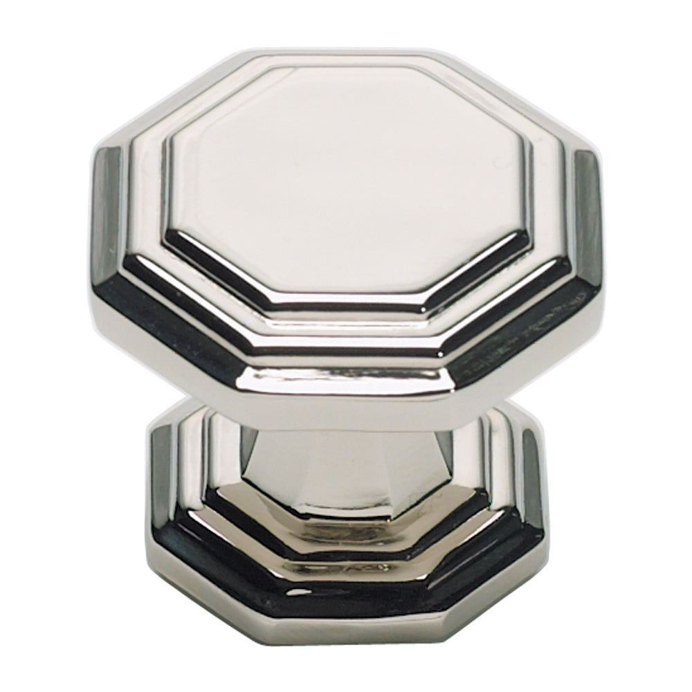 Dickinson Octagon Knob, 1-1/4", Polished Nickel