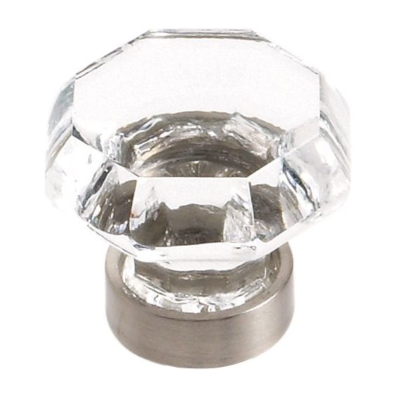 Traditional Classics Glass Knob, 1-5/16", Clear/Satin Nickel