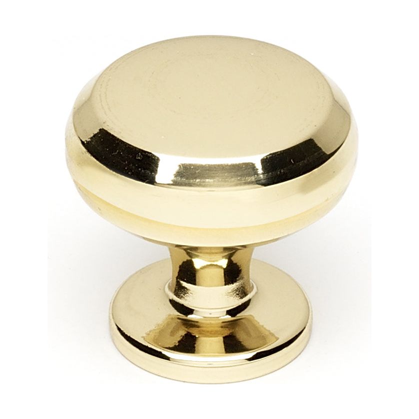 Button Knob, Polished Brass