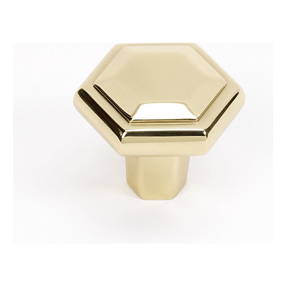 Nicole Hexagon Knob, 1-1/4", Polished Brass