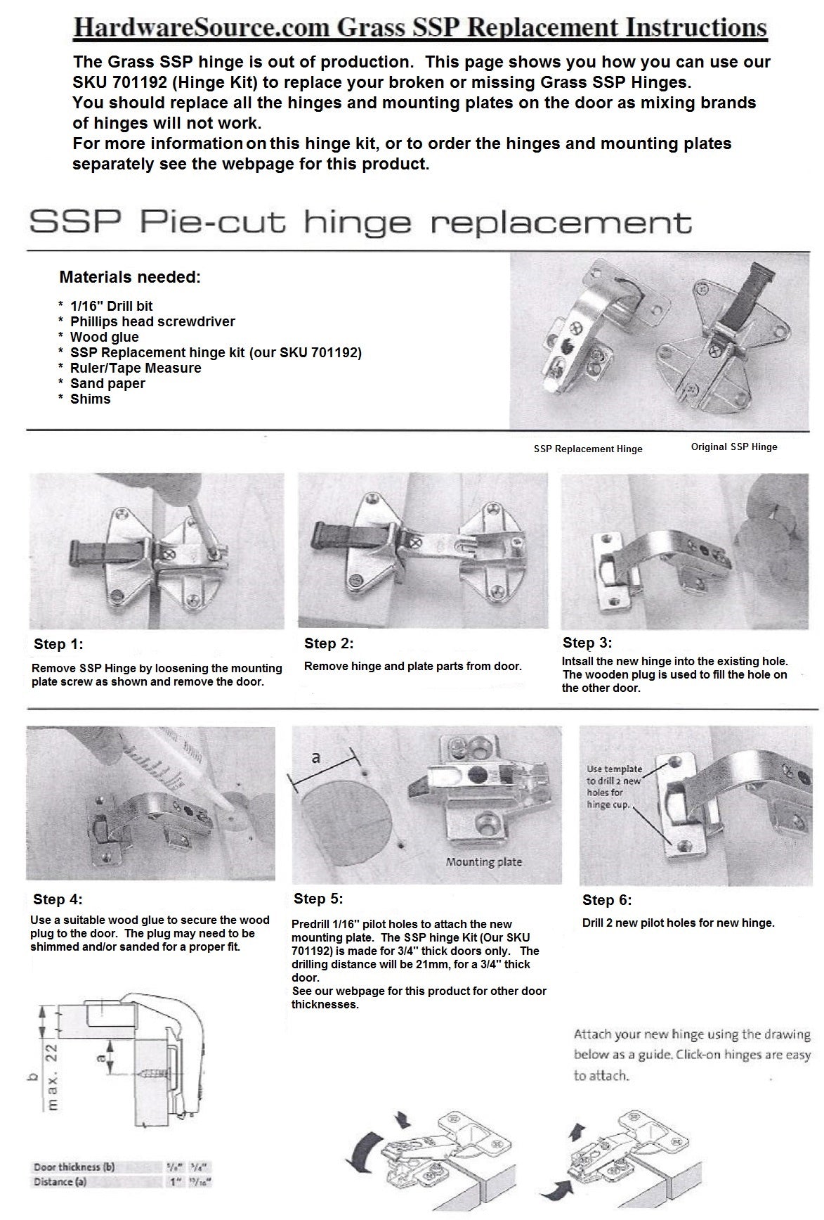 Mepla Pie Cut Corner Hinge Kit